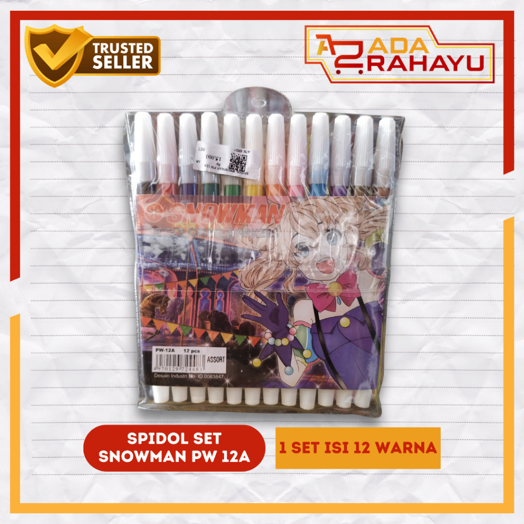 

Spidol Set Snowman PW-12A 1 Set isi 12 Warna