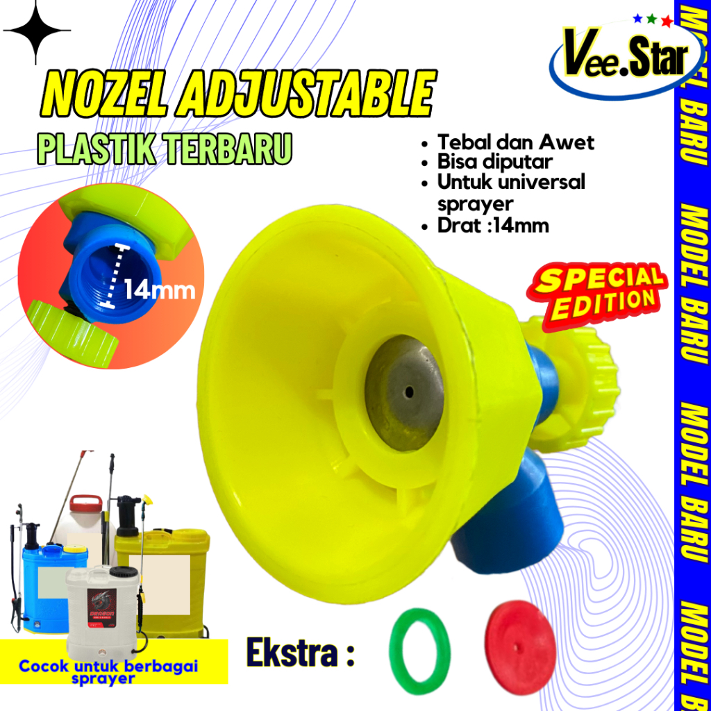 NOZEL ADJUSTABLE Plastik Warna nozel sprayer elektrik nozel kabut