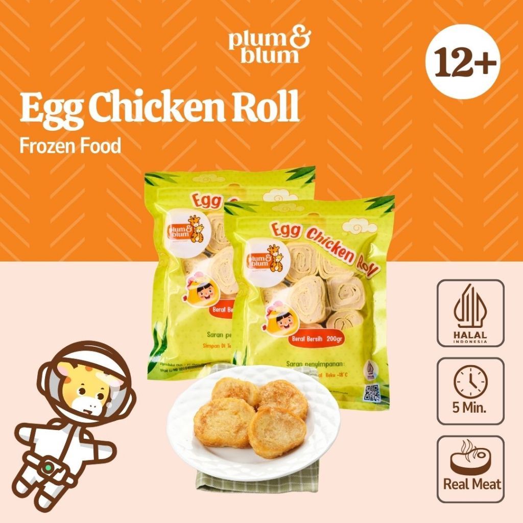 

Plum & Blum Egg Chicken Roll Daging Ayam No MSG - 12 pcs - READY MANADO