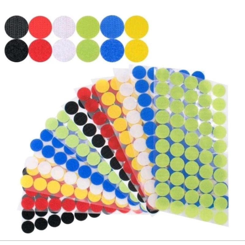 

Dot Velcro perekat 10mm isi 54 pasang / stiker bulat perekat / mainan montessori Velcro perekat