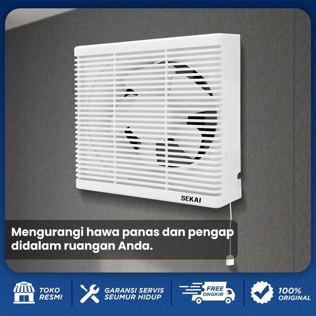 SEKAI Exhaust Fan Dinding / Kipas Angin Hexos 12 Inch / 10 Inch / 8 Inch Garansi Resmi 3 Tahun