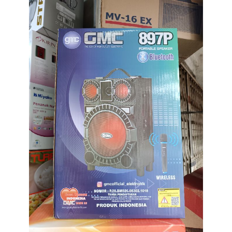 SPEAKER PORTABLE GMC 897P - GMC SPEAKER PORTABLE 897P - SPEAKER MURAH GMC - SPEAKER PLUS MIC WIRELES
