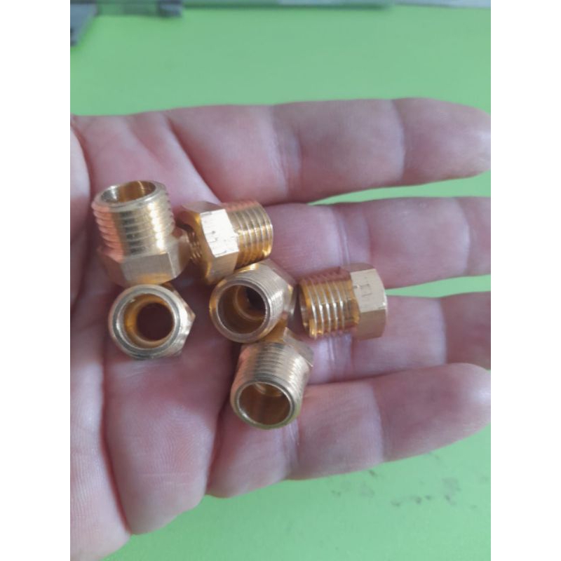 Nepel Flukring Kuningan uk. drat 1/4×uk. drat dalam drat pentil ban tubles