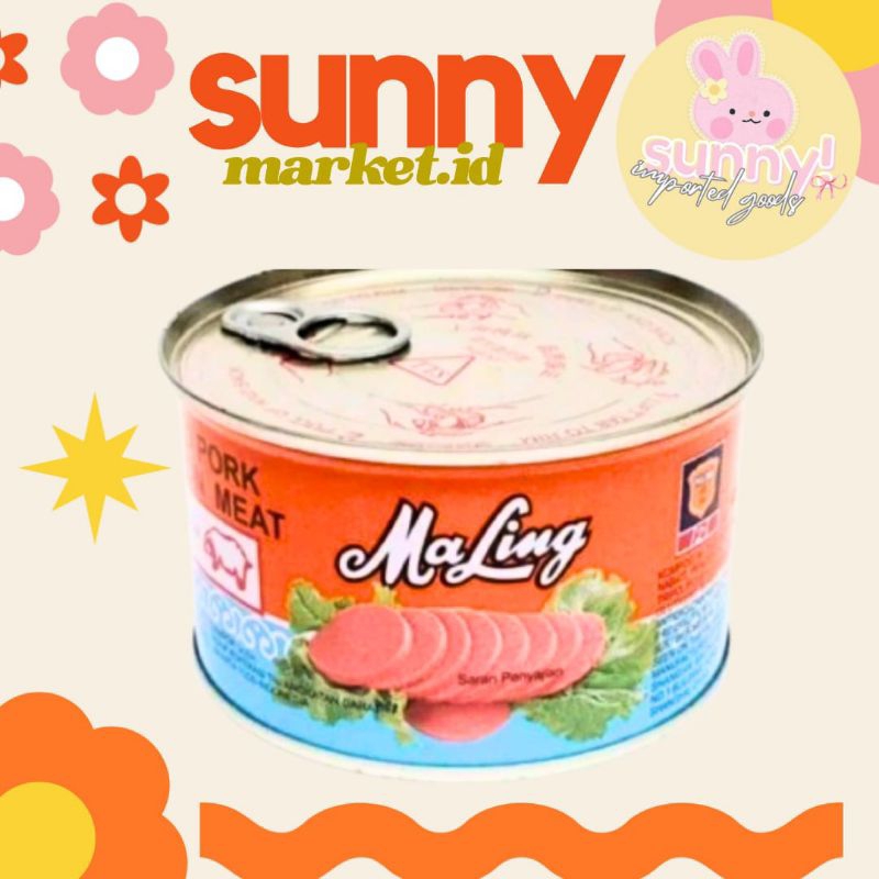 

SUNNYMARKET - MA LING MALING PORK LUNCHEON MEAT HAM BABI TTS DAGING MALING KALENG 397GR