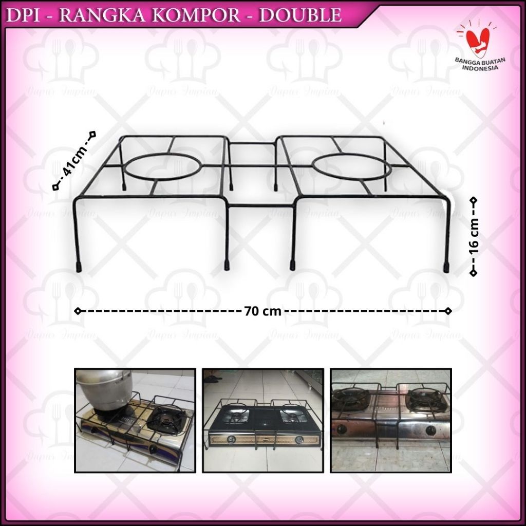 Rangka Besi Kompor Gas Rinai 2 Tungku - Tungku Kompor Gas Rinnai