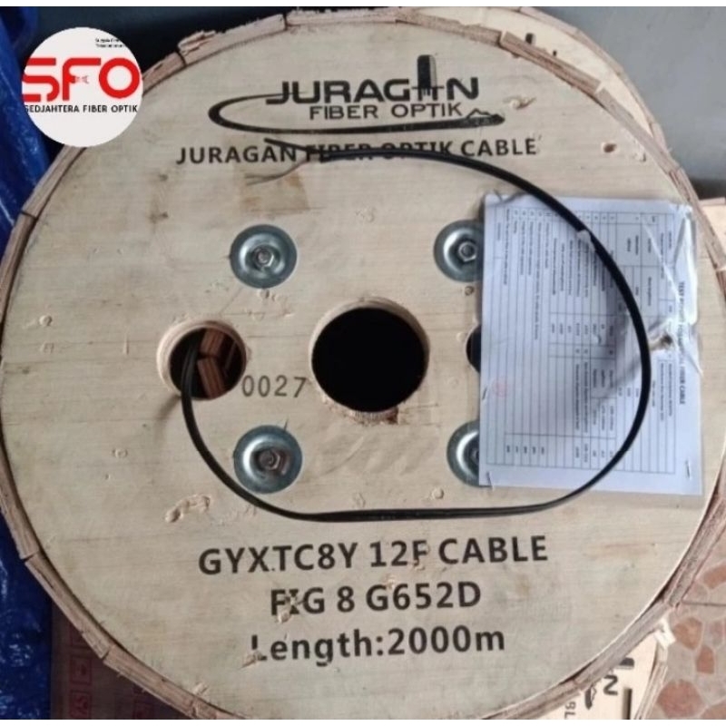 kabel fiber optik 12 core figure 8, 2000m/ ku 12 core fig8 G652  D