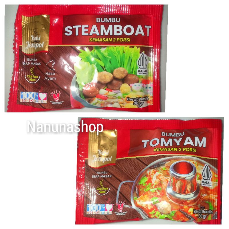 

Bumbu instan Tomyam dan steamboat cap koki jempol untuk 2porsi