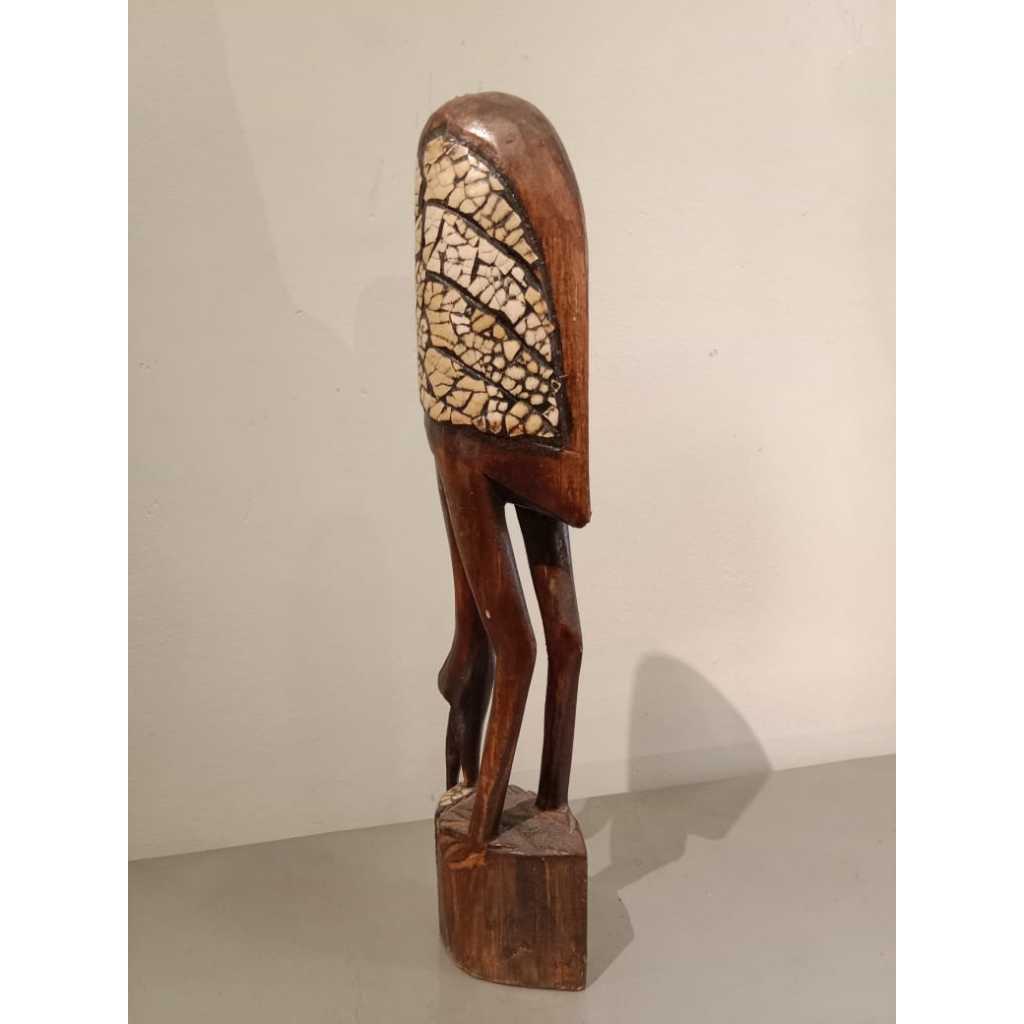 Miniatur Patung bangau hiasan Meja kerajinan tangan kayu bali