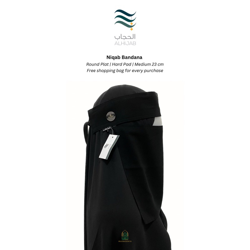[Munawwara.id] Niqab Alhijab Original saudi arabia | Niqob Cadar Poni Bandana Hidden Eyes Pad Kaku A