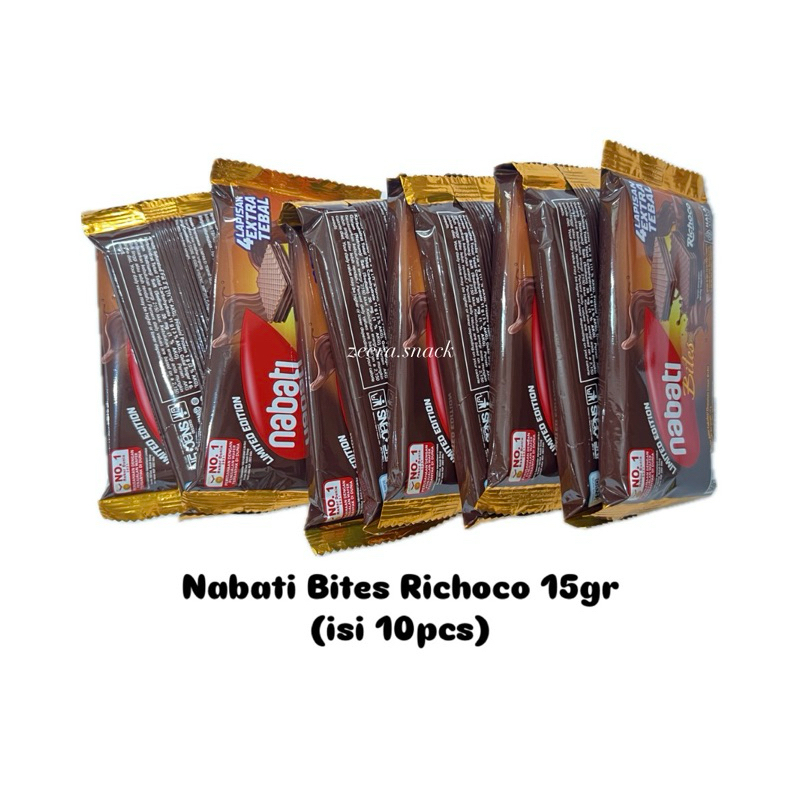 

Nabati Coklat 15gr 1 renceng isi 10