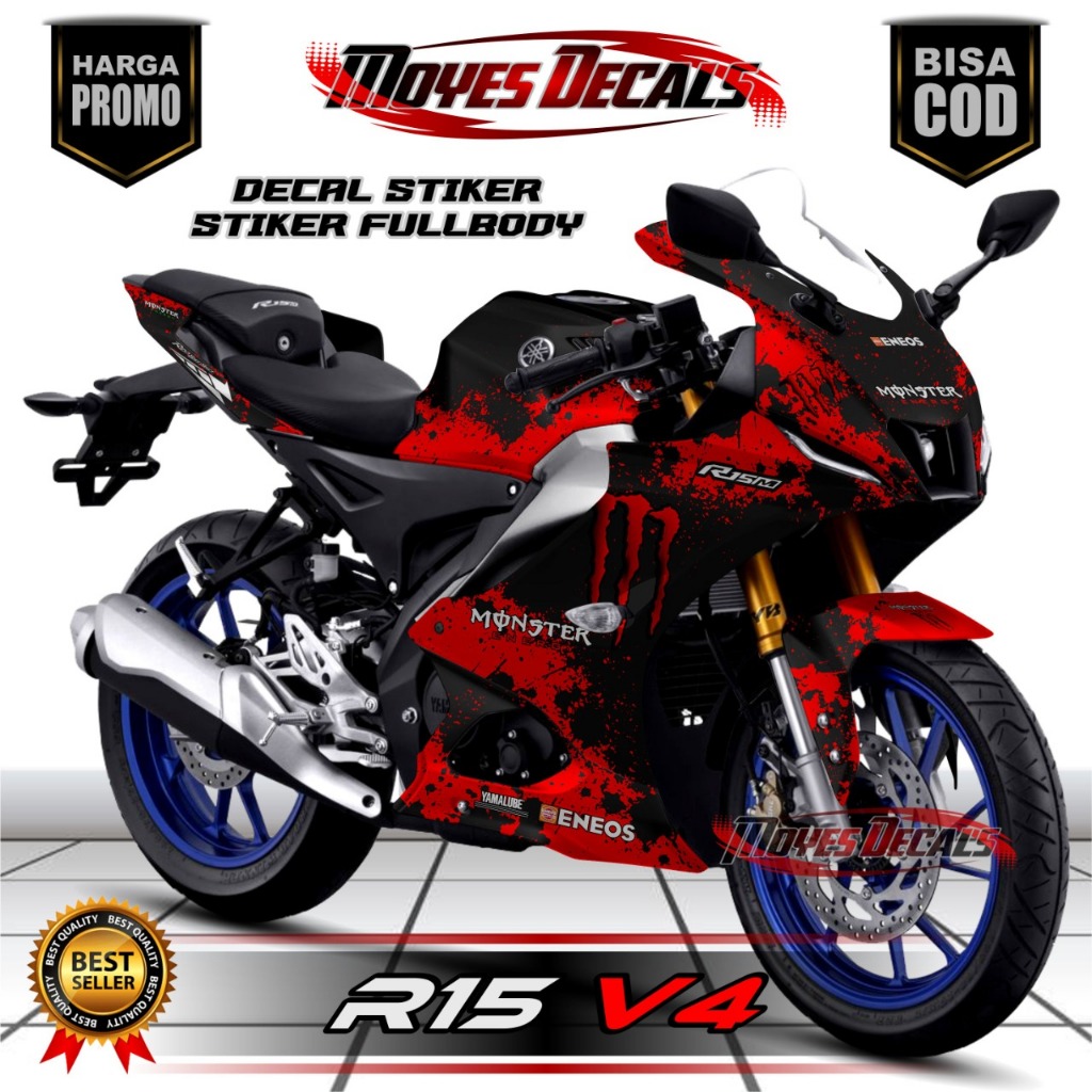 DECAL MOTOR R15 V4 - STIKER MOTOR R15 V4 FULL BODY PREMIUM BERKUALITAS - VARIASI MOTOR R15 V4 DESAIN