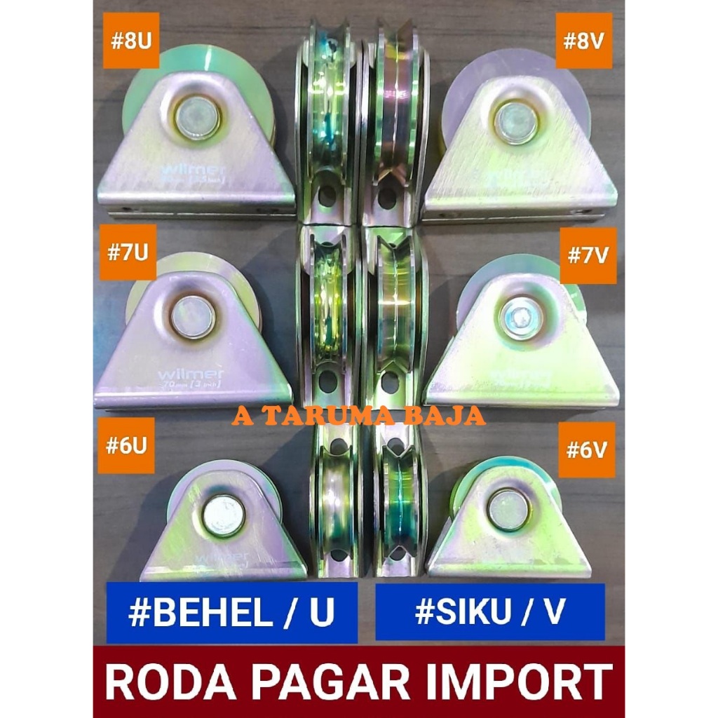 Roda Pagar 6cm, Roda Gerbang 2,5 inch, Roda Pintu Besi, Roda Pintu Geser, Rel Bulat dan Siku