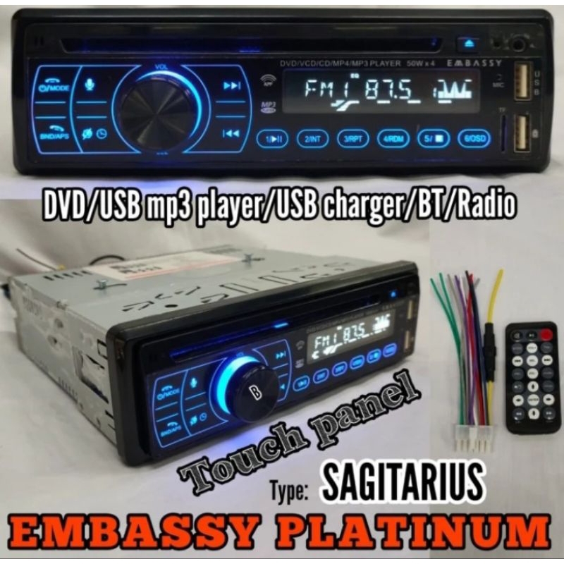 DVD mobil embassy DVD USB sd radio baca kaset bandel tahan panas NEW