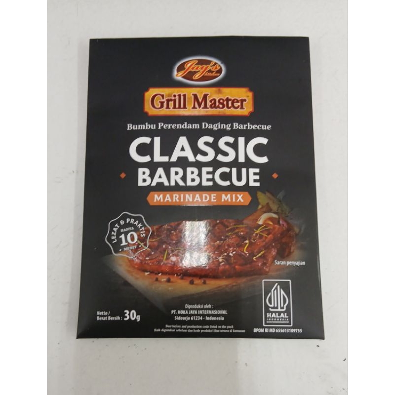 

Jay's Grill Master Classic Barbecue Bumbu Perendam Daging Barbecue 30g - HM