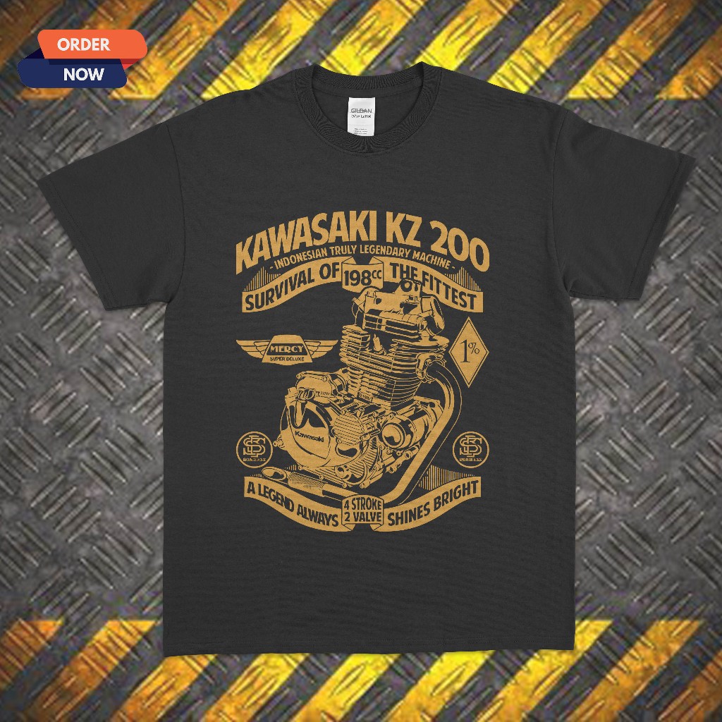 KAOS KAWASAKI KZ200 BAJU OTOMOTIF PRIA WANITA PREMIUM COTTON COD