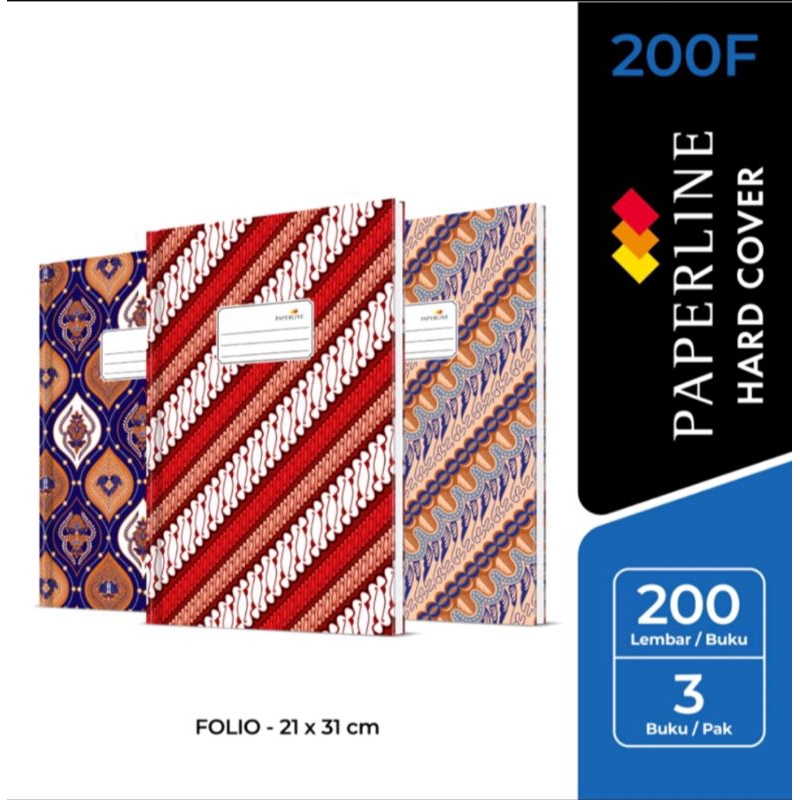 

( 1 PCS ) BUKU HARD COVER FOLIO BERGARIS 200 LEMBAR PAPERLINE