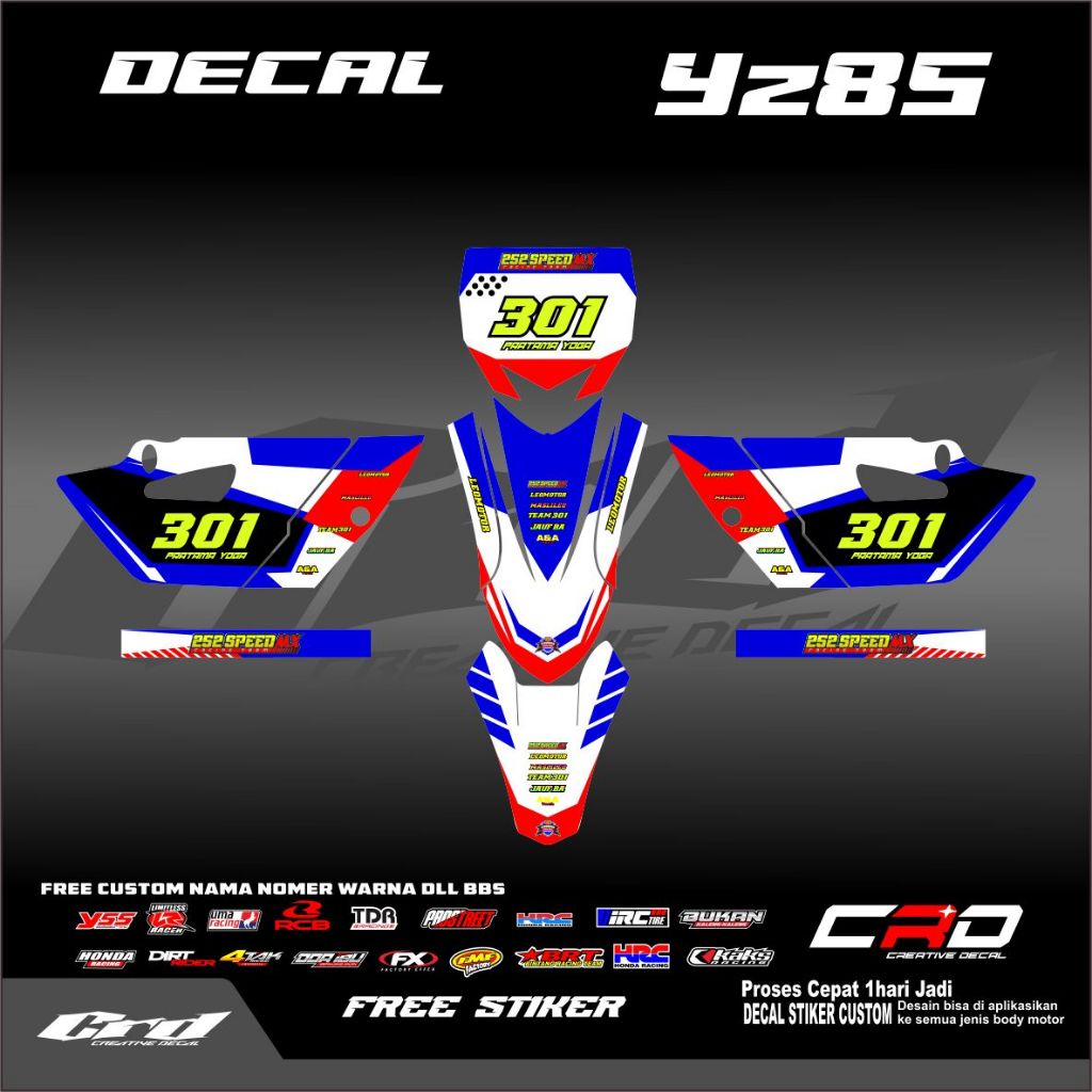 STIKER YZ85 OLD / NEW DECAL YZ 85 NEW BEBEK STANDAR DECAL STIKER YZ 85 DECAL STICKER YZ 85 NEW