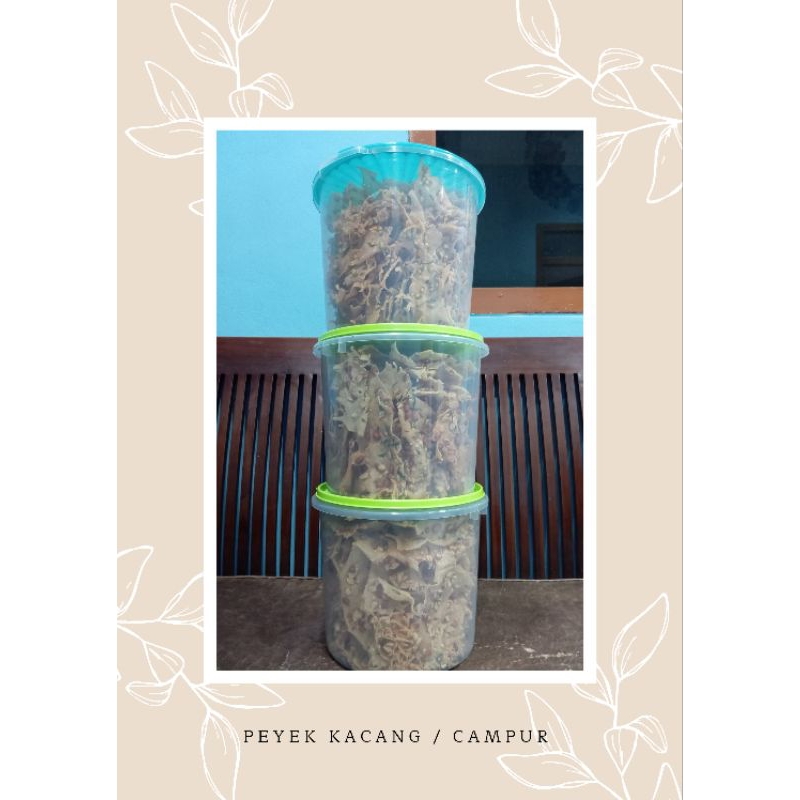 

Peyek Kacang Tanah / Peyek Kacang Hijau / Peyek Rebon renyah Toples 10 L
