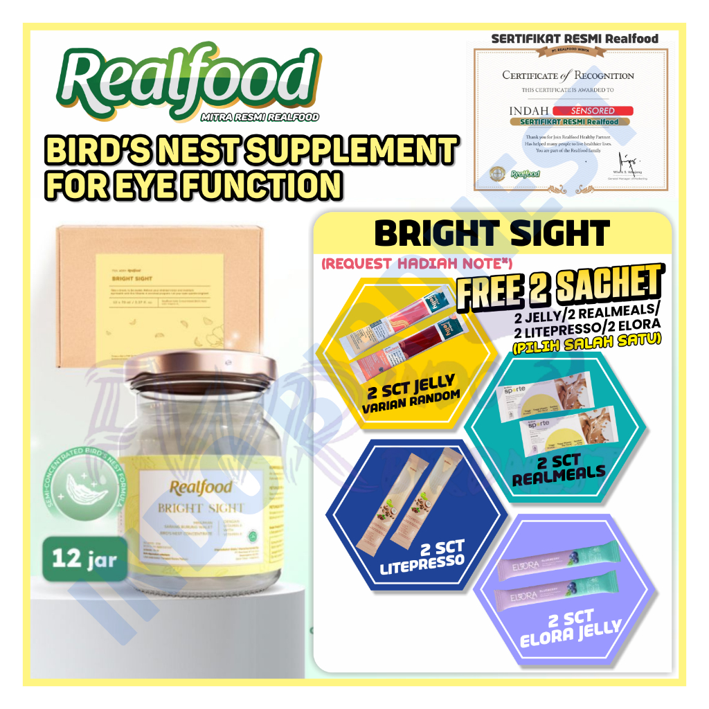 

Realfood Bright Sight 12 Jar Minuman Sarang Burung Walet + Vitamin Mata Birdnest Indonesia