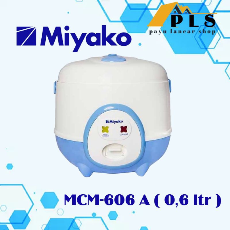 MIYAKO magicom 0.6 liter MCM 606 a, rice cooker kecil 0.6 ltr, magic com miyako