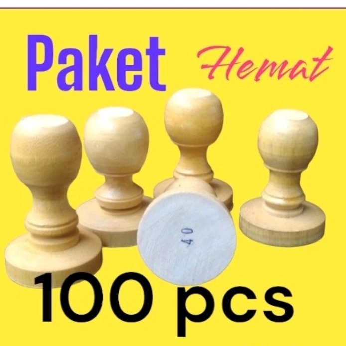 

Gagang stempel kayu bulat uk 40 MM paket