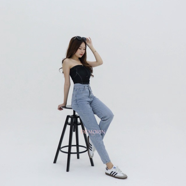 CELANA JEANS PANJANG BOYFRIEND HIGH WAIST JEANS WANITA KEKINIAN  CLASSIC XL