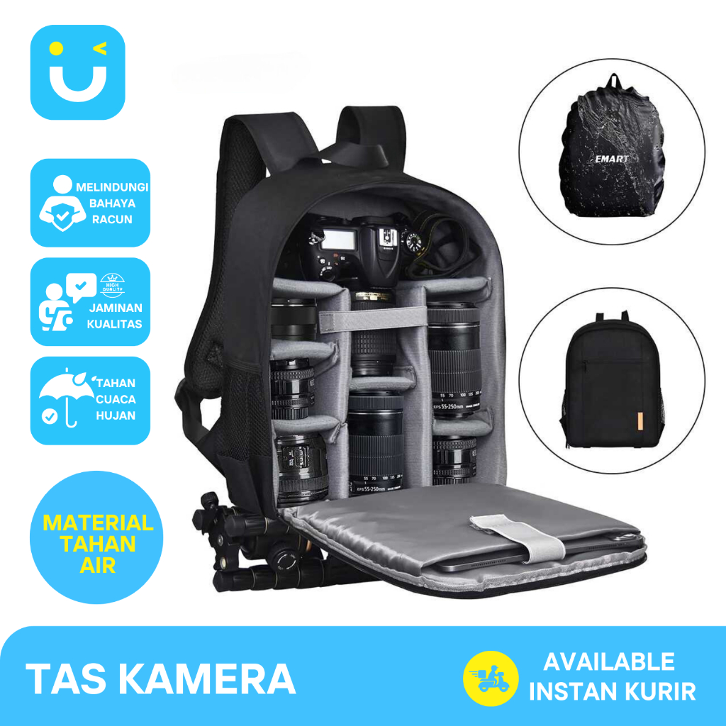 EMART Tas Kamera Backpack Camera Bag Waterproof Adjustable - TR-35