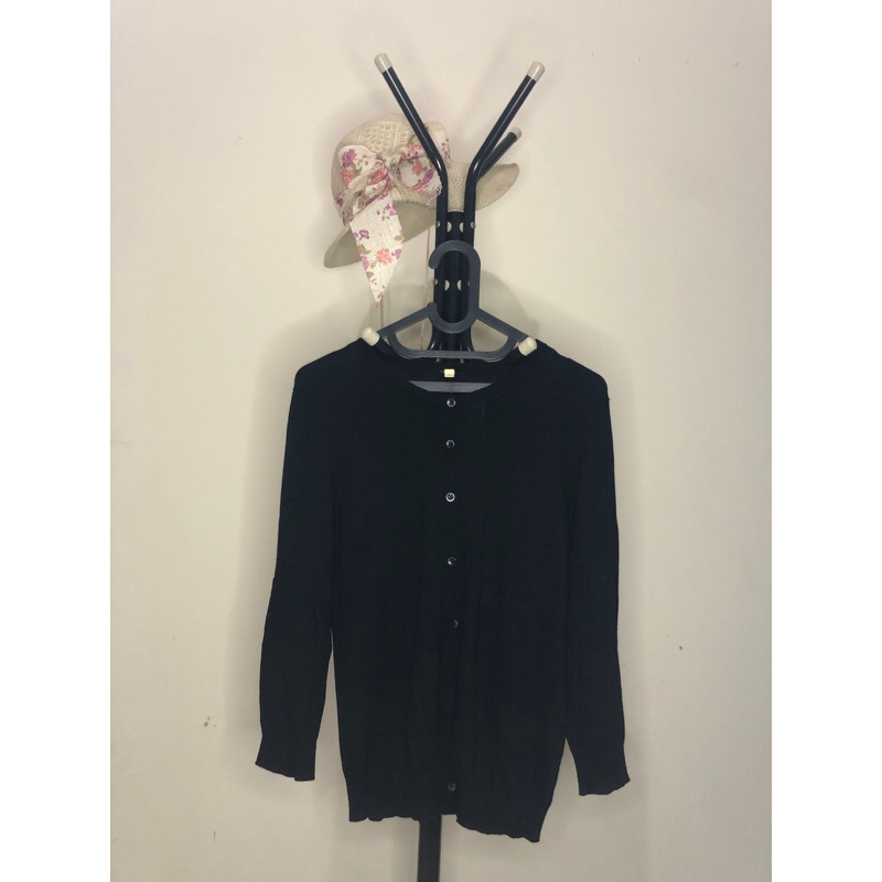CARDIGAN HITAM KNIT RAJUT LENGAN PANJANG WANITA KEKINIAN KOREA