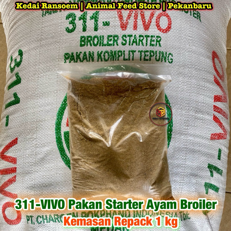 311-VIVO Eceran 1 kg | Pakan Starter Broiler | Pur Anak Ayam Pedaging, Petelur, Buras, Bebek, Puyuh