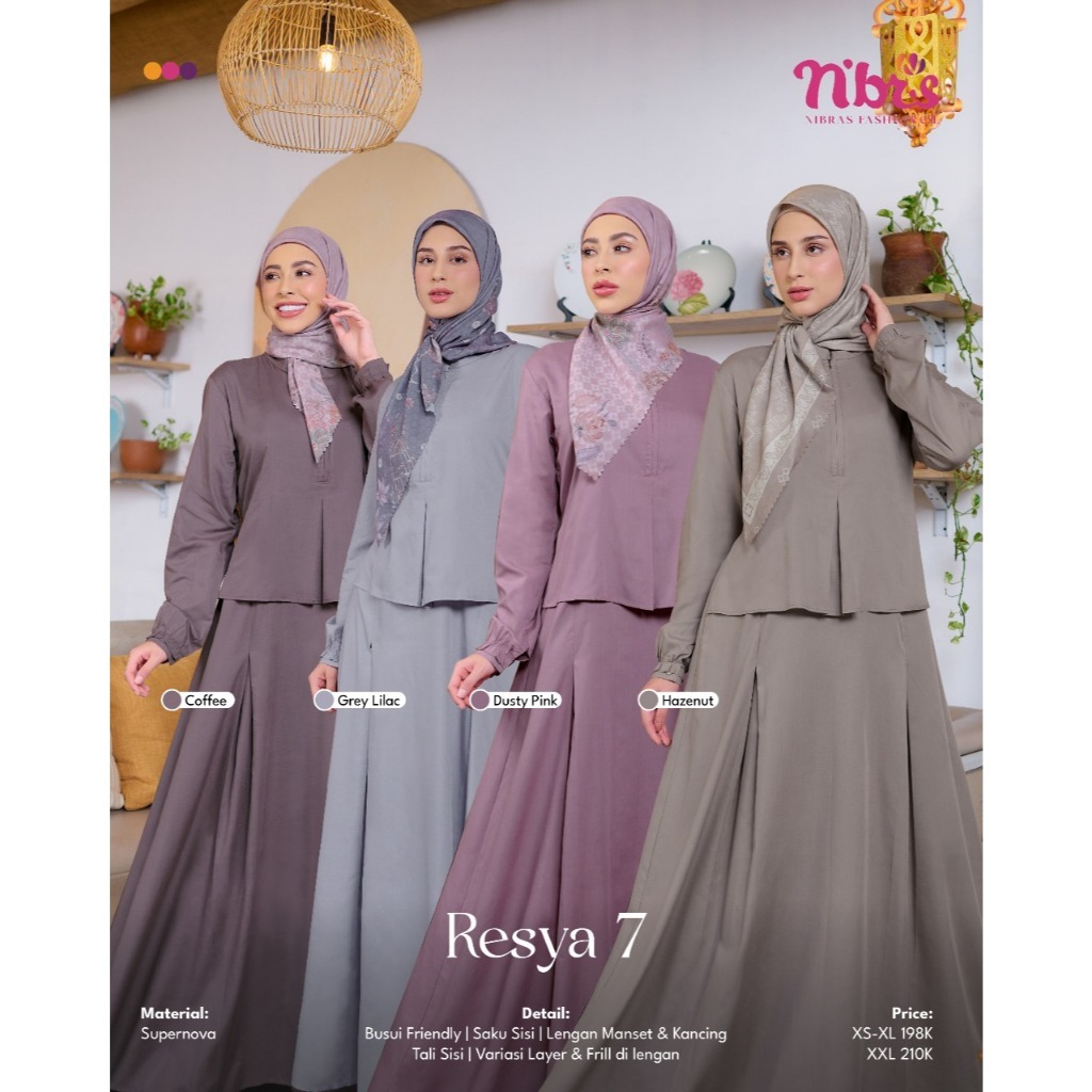 GAMIS DEWASA TERBARU NIBRAS RESYA 7 ORI/ BAJU GAMIS BAHAN ADEM BY NIBRAS ORI/ GAMIS DEWASA POLOS BES