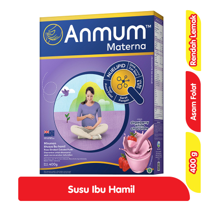 Anmum Materna Susu Bubuk Ibu Hamil Stroberi White Cokelat 400 gram