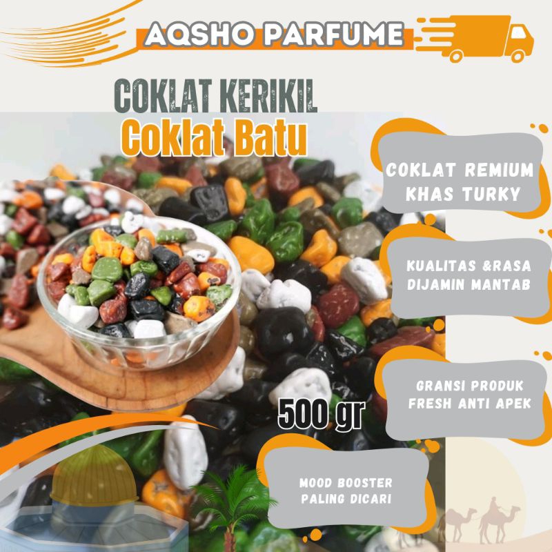 

Coklat Kerikil 500gr, Chocolato Stone, Coklat Batu Khas Arab Turki