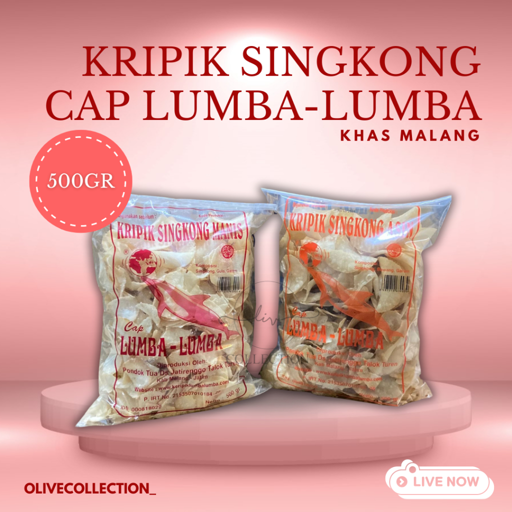 

KERIPIK SINGKONG LUMBA LUMBA RASA ASIN/MANIS BESAR 500GR