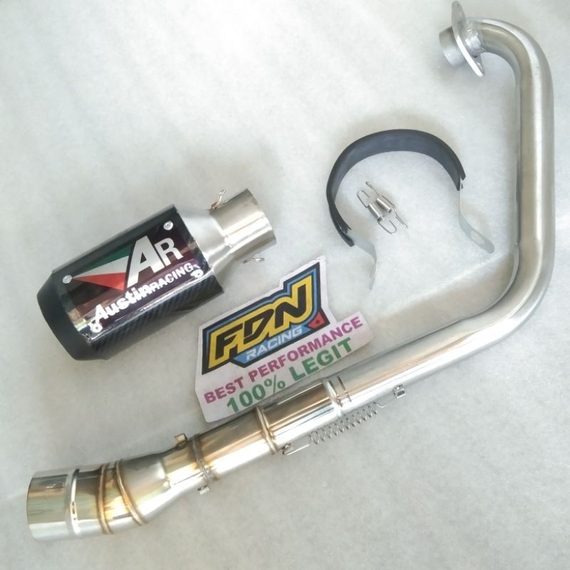 KNALPOT RACING FULL SYSTEM AUSTIN RACING UNDERBELLY INTEL 50MM UNTUK CBR150R/CB150/MT-15/R15V3/R15V2
