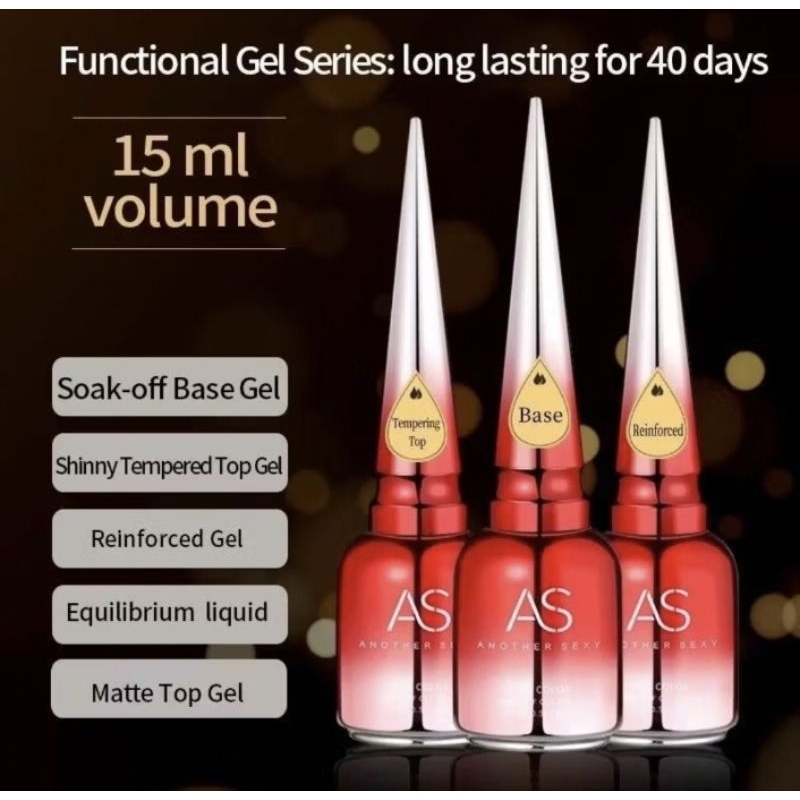 Top Coat Base Coat Blooming Gel Kutek AS / AS Gel Polish / Reinfocement / Nail Adhesive