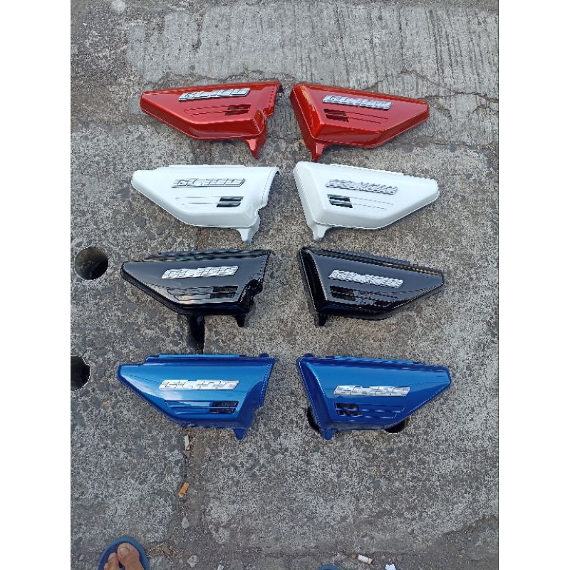 BOK AKI TEMPONG AKI COVER AKI GL100 WARNA HITAM PUTIH MERAH DAN BIRU SET EMBLEM