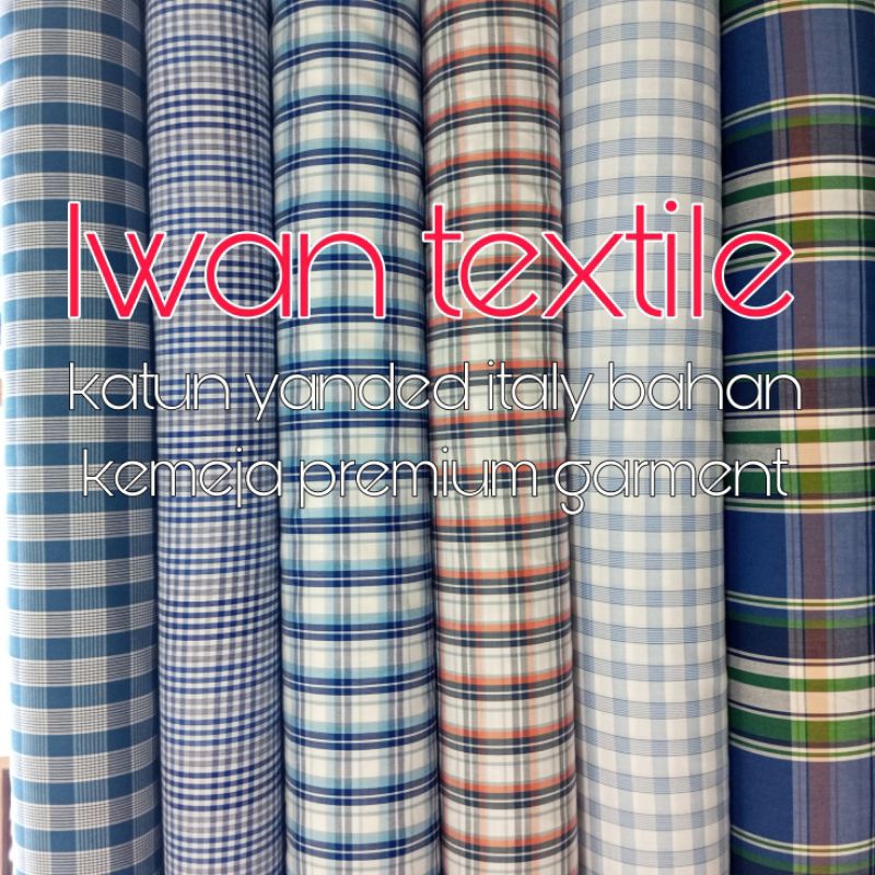 kain katun motif kotak kotak bahan baju kemeja  cotton yanded garment quality