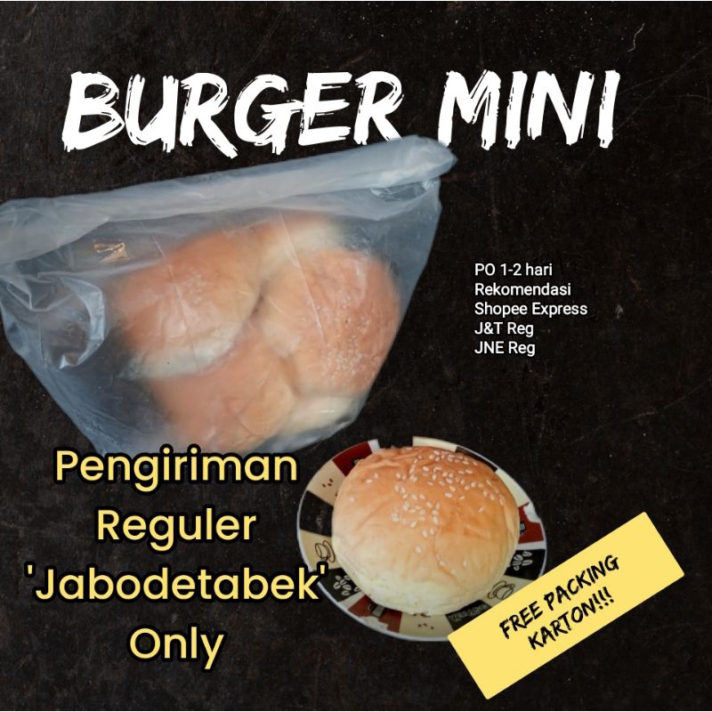 

Roti Burger Mini Diameter 8cm Isi 8 pcs