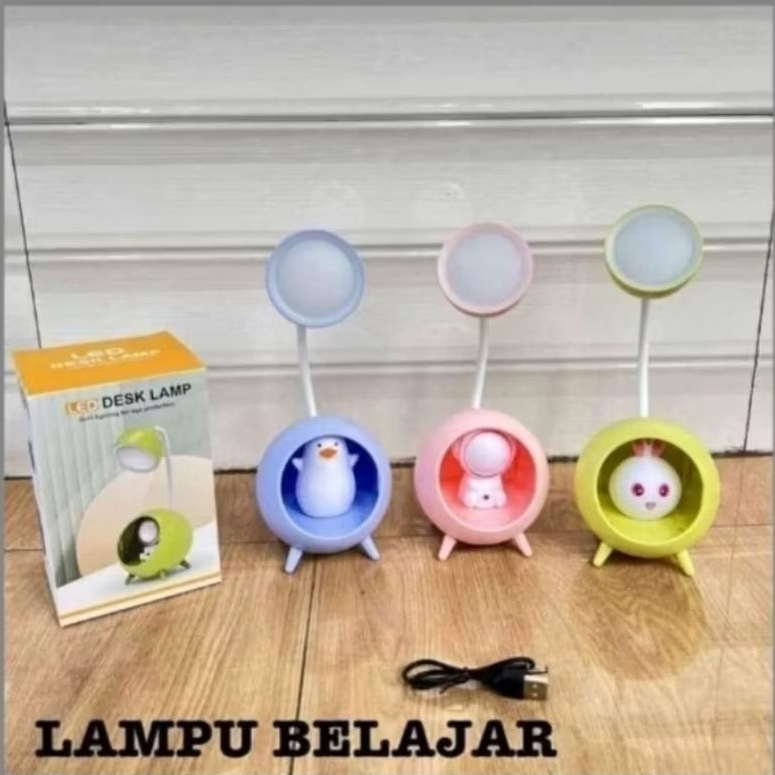 lampu belajar minimalis lucu 2 in 1 usb charge