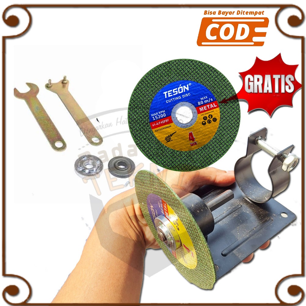 Dudukan Bor Jadi Gerinda Drill Stand Adaptor Batu + Mata Gergaji Batu Potong Cutting Disc