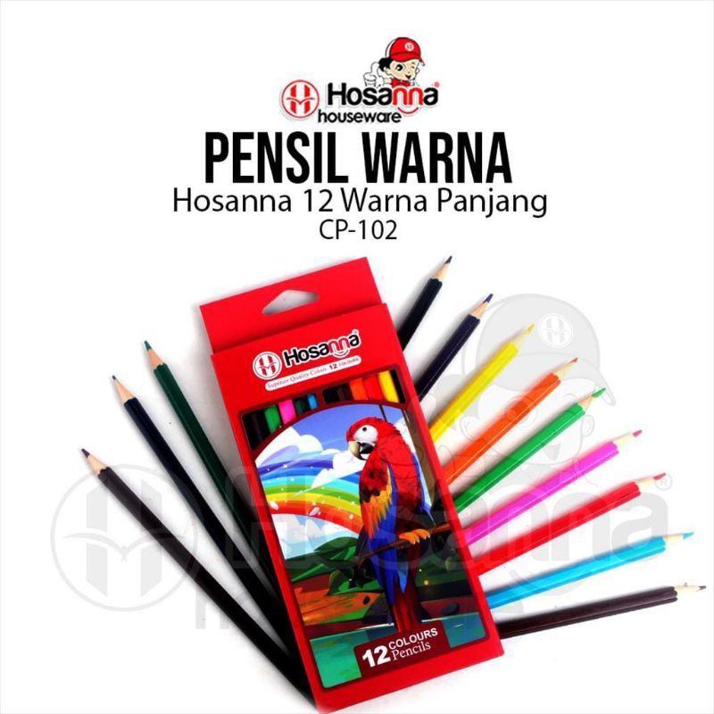 

Pensil Warna/Colours pencils murah Isi 12 warna HOSANNA ATK