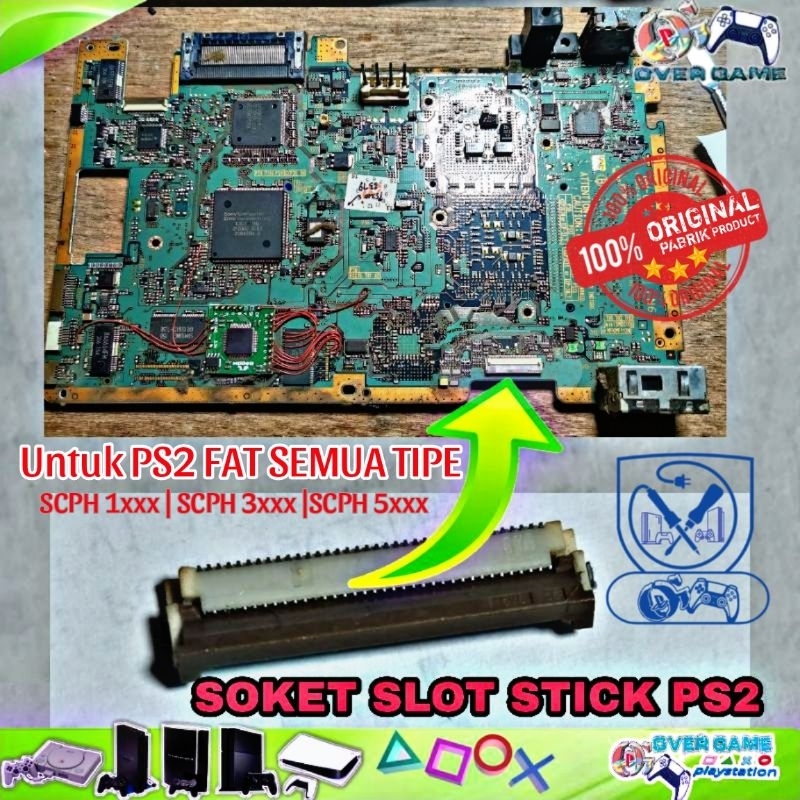 SOKET SLOT STIK PS2 CABUTAN MESIN ORI | ORIGINAL MESIN