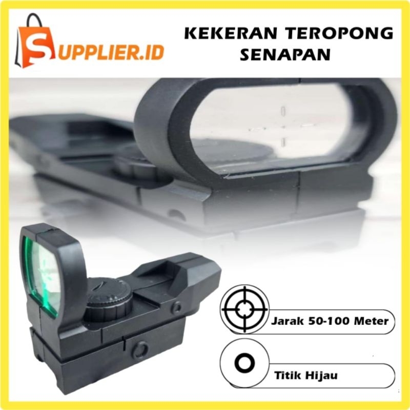 Kekeran Teropong Senapan Holographic Green Dot Scope