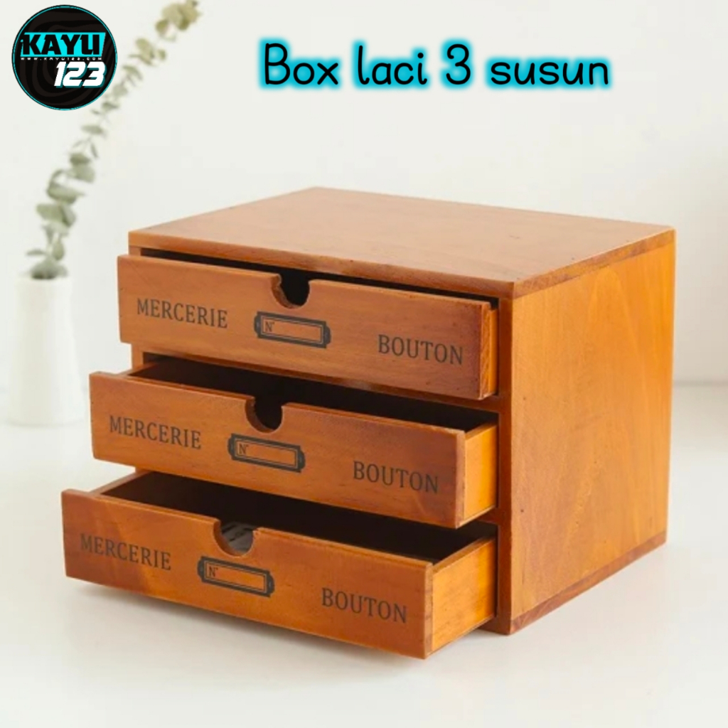 Laci kayu rak susun mini / Mini storage desk organizer / Rak laci kayu / ukuran 35x30x35 CM