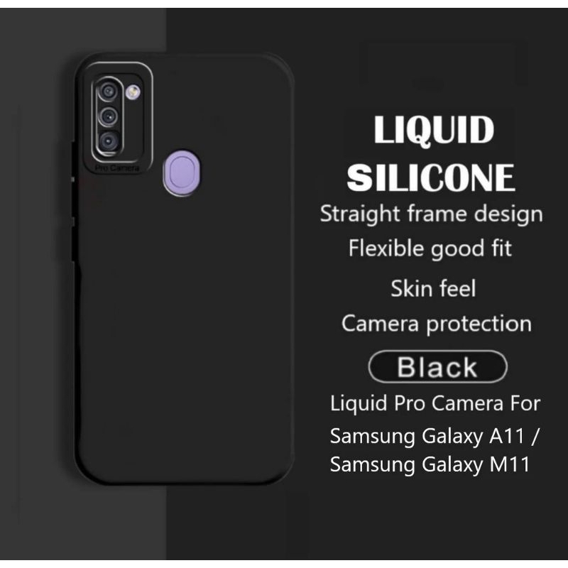 SLICON/CASE FULL BLACK SAMSUNG A11 /M11 TPU CANDY CASE PRO PELINDUNG CAMERA HITAM POLOS