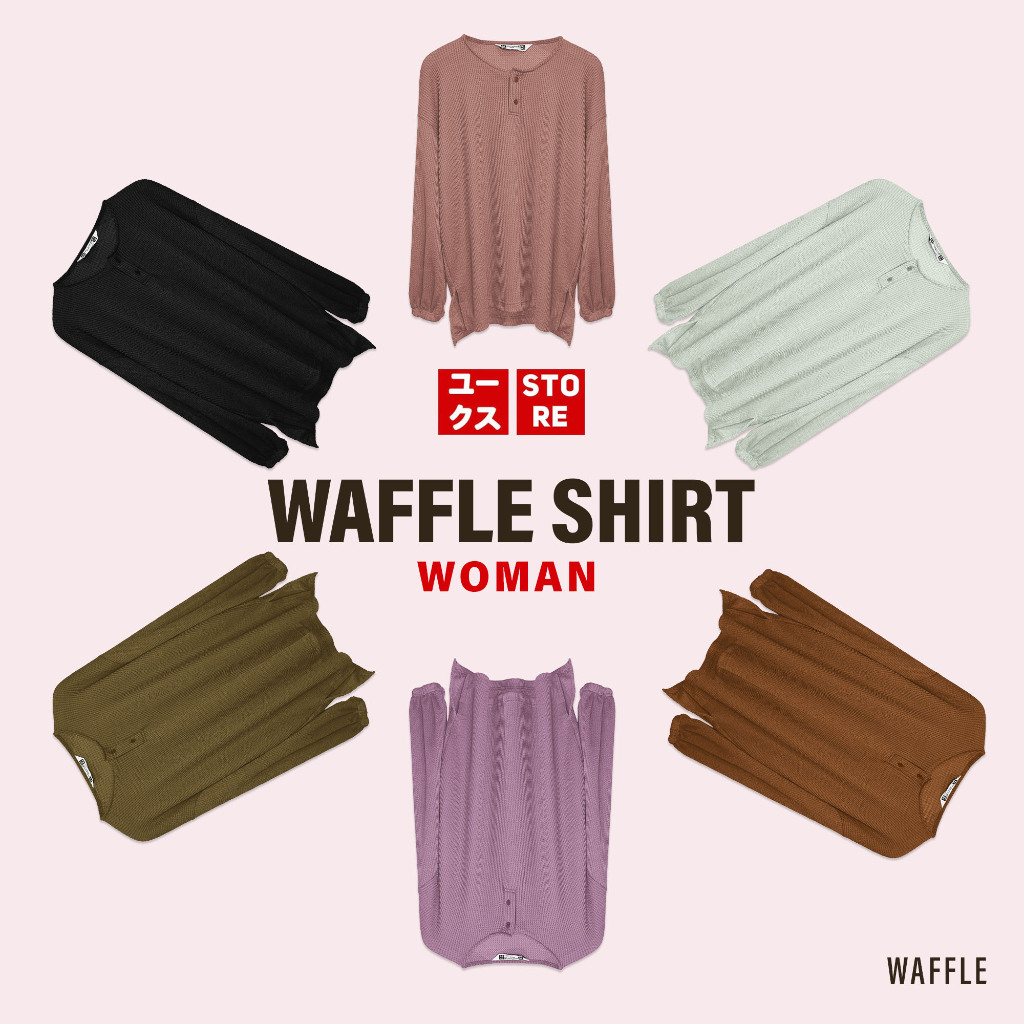 KAOS WAFFLE POLOS OVERSIZE WANITA KAOS SANTAI KATUN HIJAB HIJABERS SURFING PENDEK CEWEK COWOK  DISTR