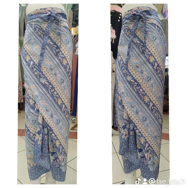 ROK LILIT KAIN BATIK JAHIT TENGAH MODEL SARUNG LINE GOLD/SILVER