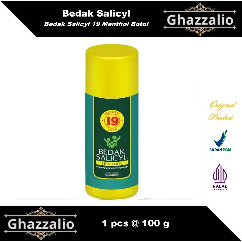 Cap 19 Bedak Salicyl Menthol Botol 100 gram
