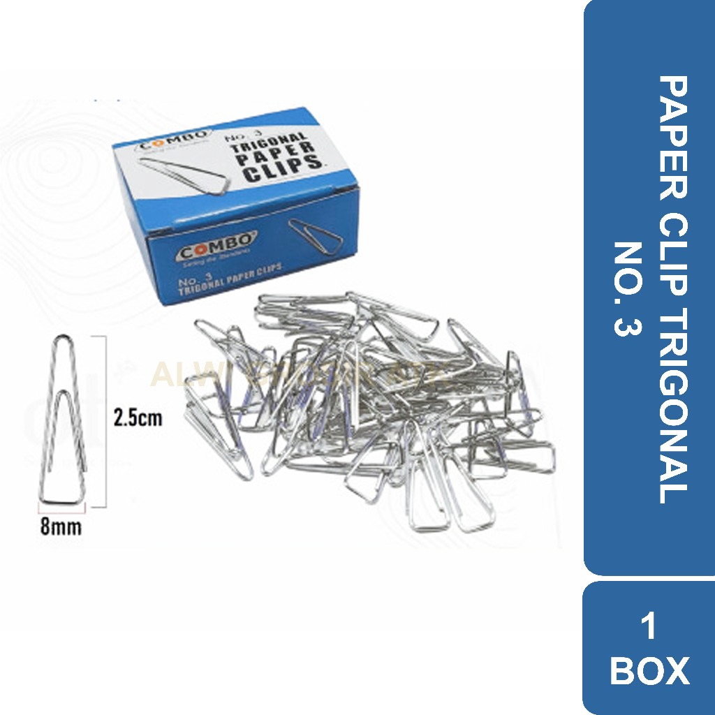 

PAPER CLIP TRIGONAL NO.3 COMBO/BENEFIT SILVER | 1 KOTAK