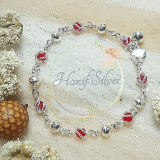 Gelang Anak Perempuan Perak Asli Model Variasi Kristal Perhiasan Anak Perempuan